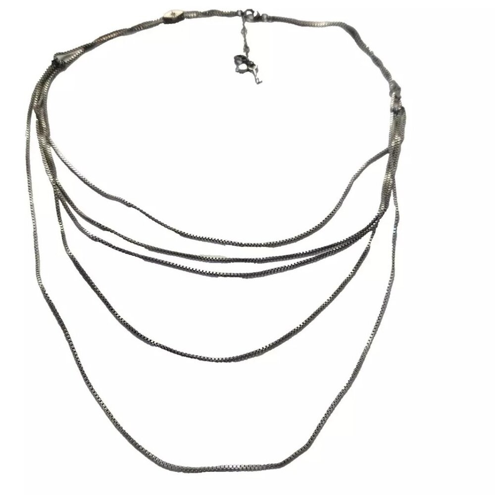 Fossil Silvertoned Layered Necklace